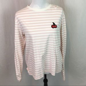 H&M pink and white cherry long sleeve